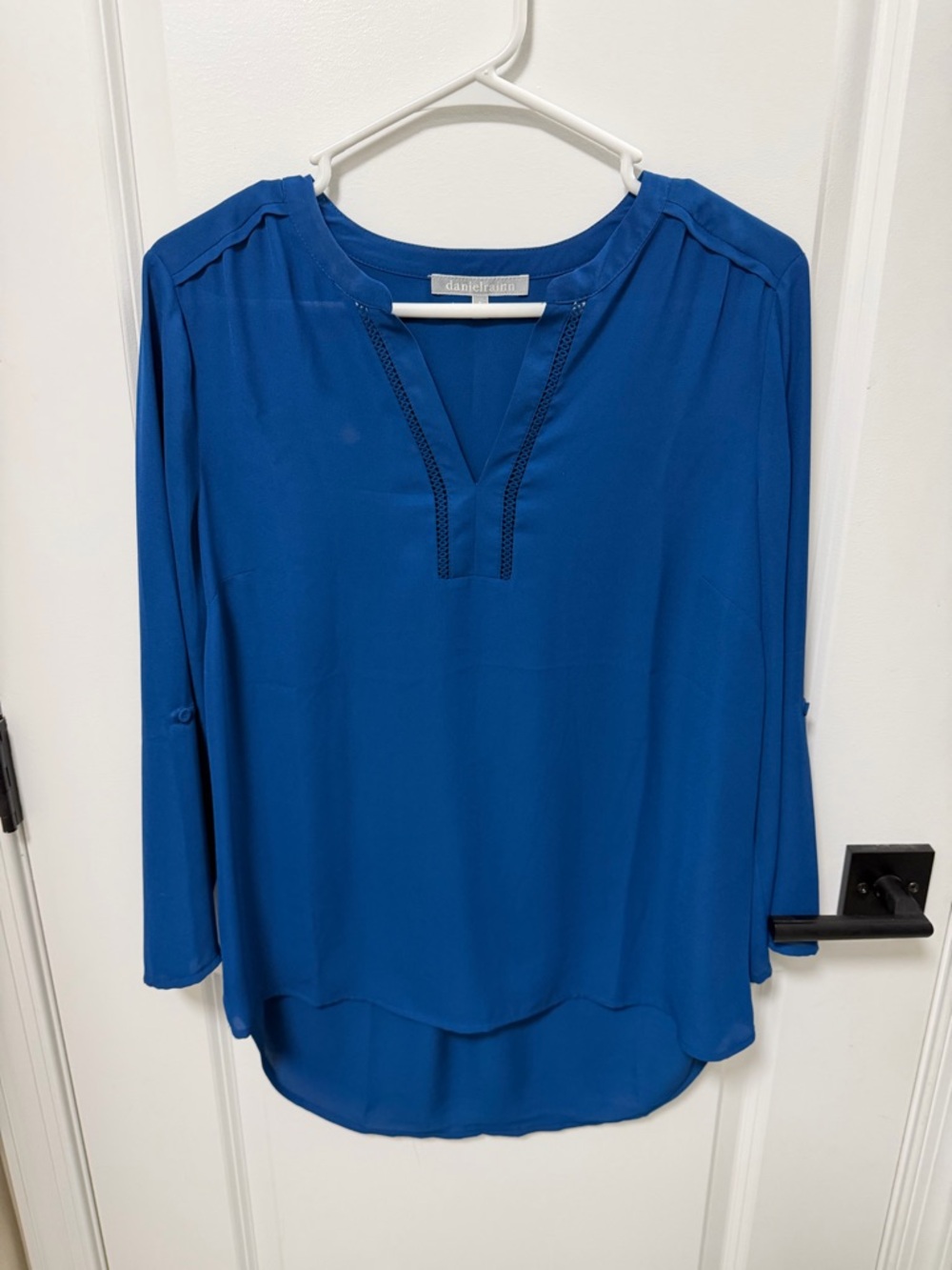 Daniel Rainn Royal Blue V-Neck Long Sleeve Tunic